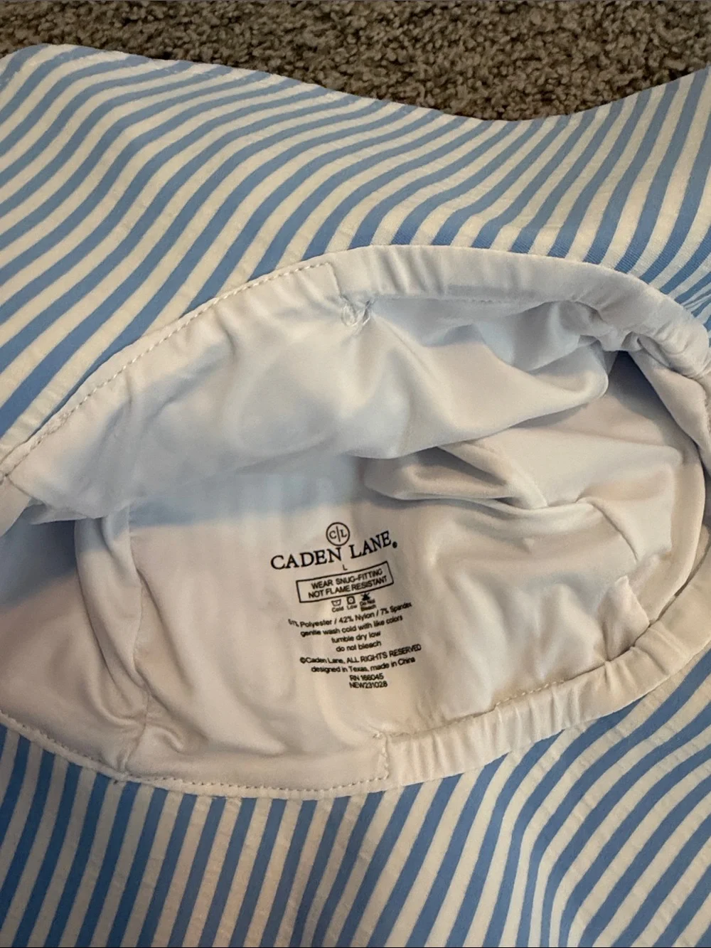 Caden lane Blue and White Striped Sun Hat - UPF 50+ NEW size large